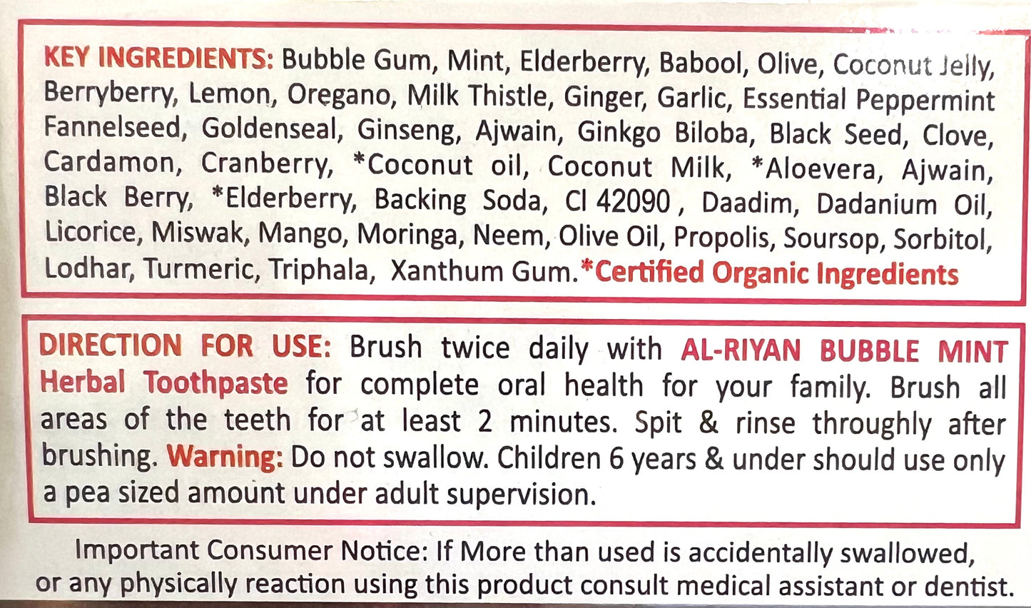 Vegan Organic Toothpaste Flavors